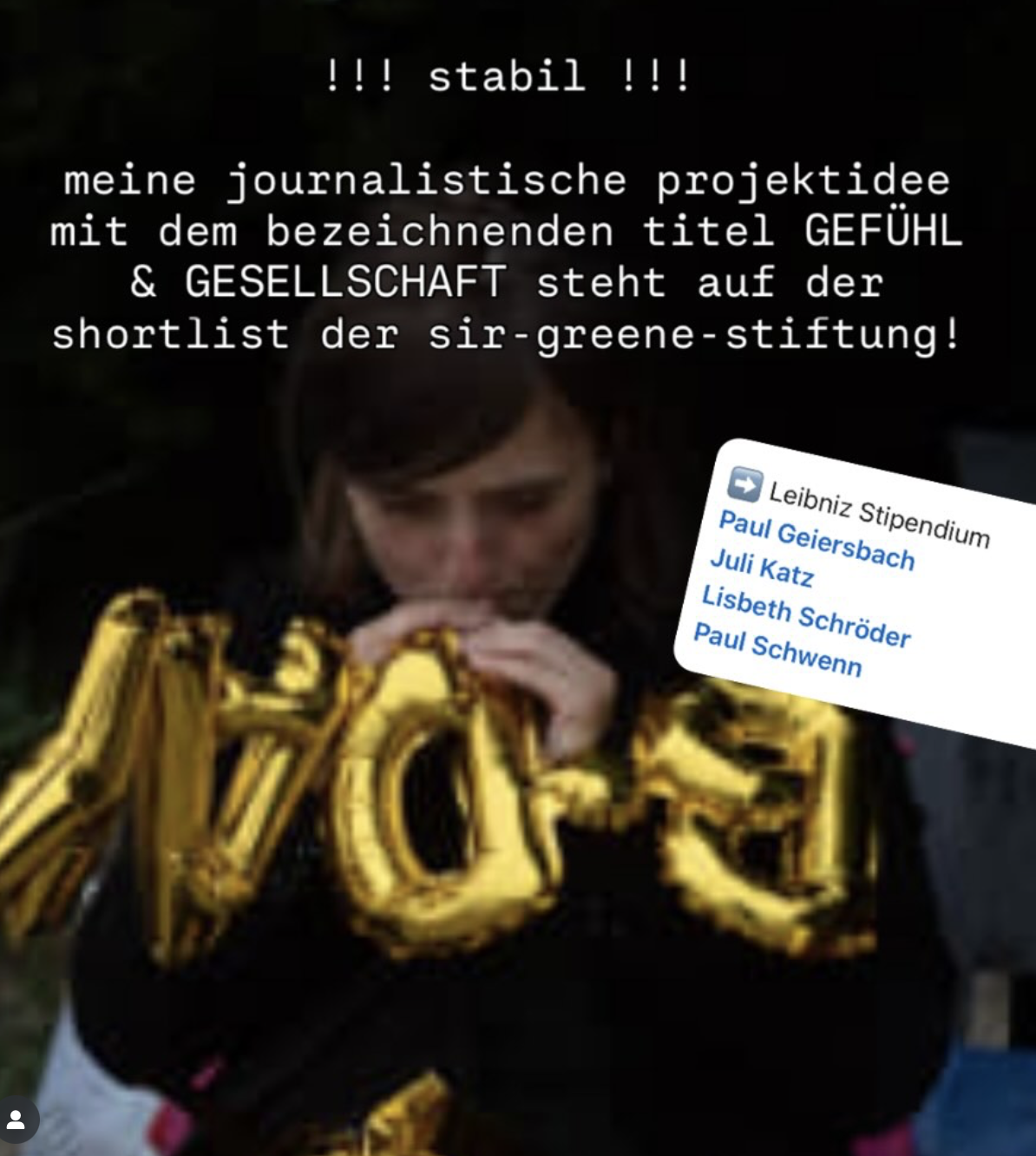 für das sir-green-stipendium nominiert worden